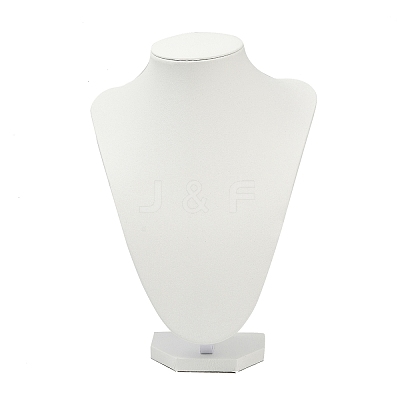 MDF Covered with PU Leather Bust Shaped Necklace Display Stands ODIS-S015-02A-1