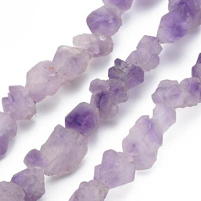 Raw Rough Natural Amethyst Beads Strands G-N0326-028-1