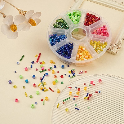 Cube & Seed Beads Kit for DIY Jewelry Making DIY-YW0004-83B-1