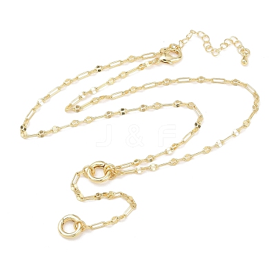Brass Dapped Chain Y Lariat Necklaces NJEW-H087-06H-G-1