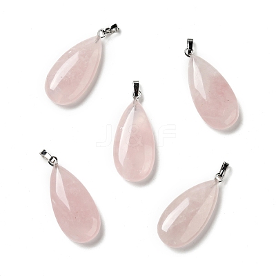 Natural Rose Quartz Pendants G-P474-01P-04-1
