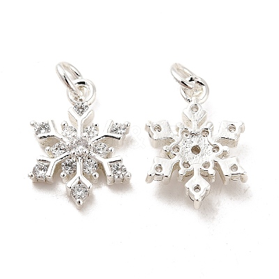 Rack Plating Brass Micro Pave Cubic Zirconia Charms KK-E081-15S-1