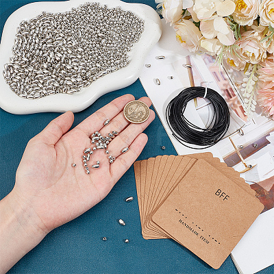 DIY Morse Code Beaded Bracelet Necklace Making Kit DIY-SC0024-46D-1