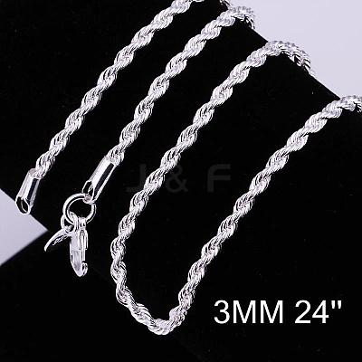 Brass Rope Chain Necklaces LS-NJEW-BB10880-24-1