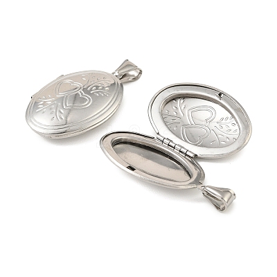 316 Stainless Steel Locket Pendants STAS-K321-06P-1