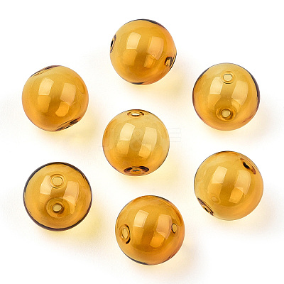 Transparent Blow High Borosilicate Glass Globe Beads GLAA-T003-09C-1