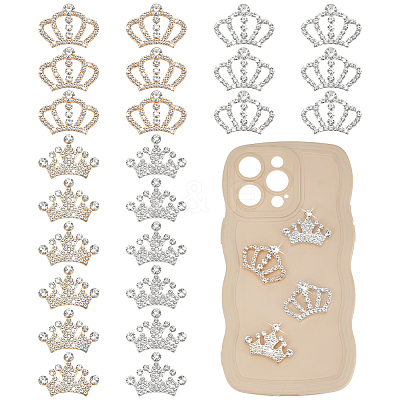 24Pcs 4 Styles Alloy Glass Cabochons FIND-ME0003-94-1