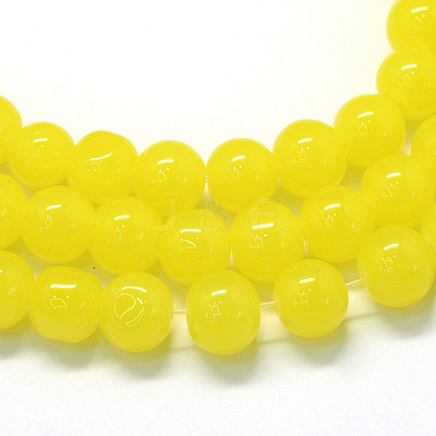 Baking Paint Imitation Jade Glass Round Bead Strands LS-DGLA-Q021-10mm-24-1