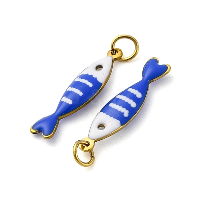 304 Stainless Steel Enamel Pendants STAS-E550-40G-01-1