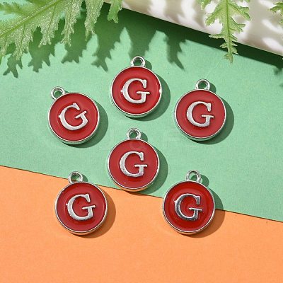 Platinum Plated Alloy Enamel Charms ENAM-S118-03G-P-1