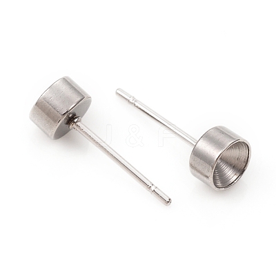 Non-Tarnish 304 Stainless Steel Stud Earring Settings STAS-L244-48C-P-1
