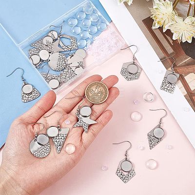 16Pcs 8 Style 304 Stainless Steel Earring Hooks STAS-CA0001-84-1