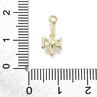 Brass Pave Cubic Zirconia Pendants KK-Q048-26G-1