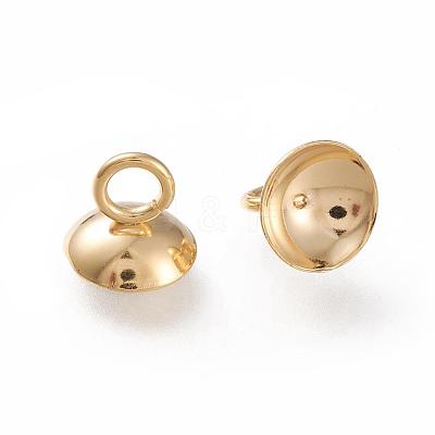 201 Stainless Steel Bead Cap Pendant Bails STAS-K194-03G-05-1