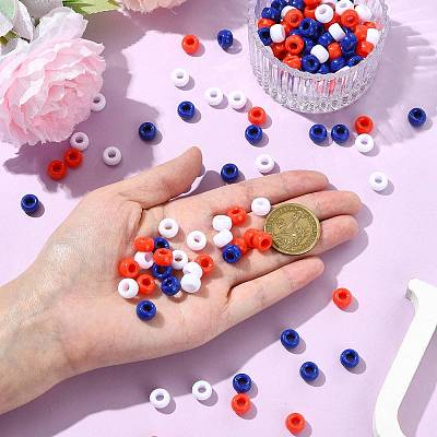 600Pcs 3 Colors Opaque Plastic Beads KY-FS0001-39-1