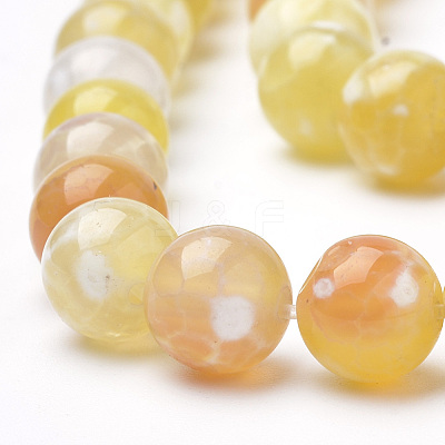 Dyed Natural Fire Crackle Agate Beads Strands G-Q462-127D-8mm-1