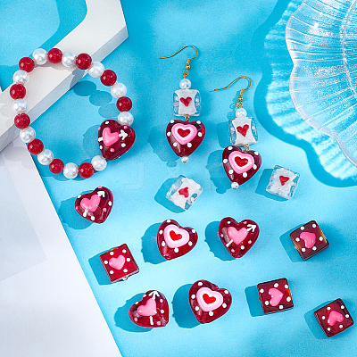16Pcs 4 Styles Handmade Lampwork Enamel Beads LAMP-PA0001-06-1