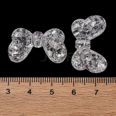 Plating Transparent Crackle Acrylic Beads MACR-D024-17-03-1