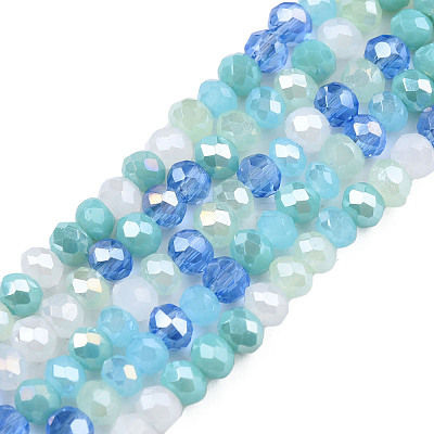 Electroplate Glass Beads Strands X-EGLA-T020-12F-1