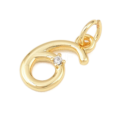 Brass Micro Pave Clear Cubic Zirconia Charms KK-P339-27G-06-1