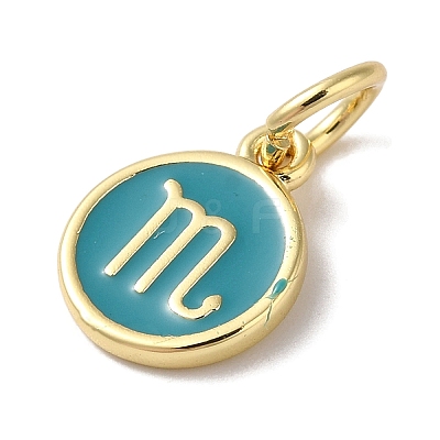 Real 18K Gold Plated Brass Enamel Charms KK-L216-001G-F05-1