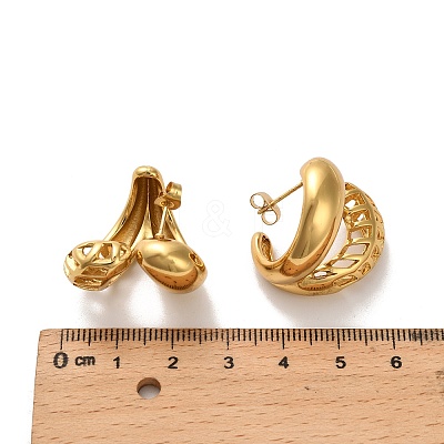 304 Stainless Steel Stud Earrings EJEW-P316-06G-1