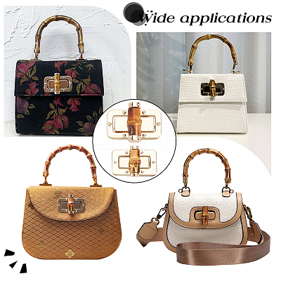 4 Pcs 2 Style Alloy Bag Twist Lock FIND-WR0008-04-1