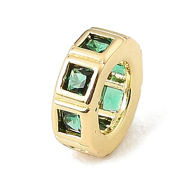 Brass Pave Cubic Zirconia European Beads CU-CBA389D-02G-07-1