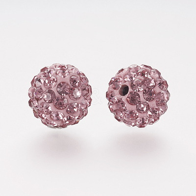Polymer Clay Rhinestone Beads X-RB-K050-10mm-C26-1