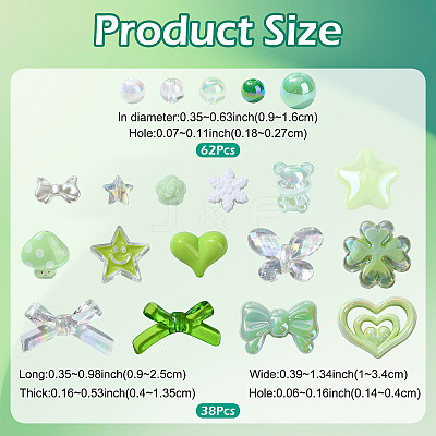 100Pcs 20 Styles Transparent & Opaque Acrylic Beads MACR-FS0002-39-1