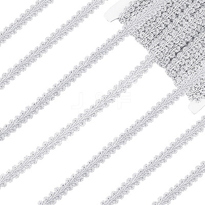 Sparkle Braided Polyester Lace Trim OCOR-WH0079-24B-1