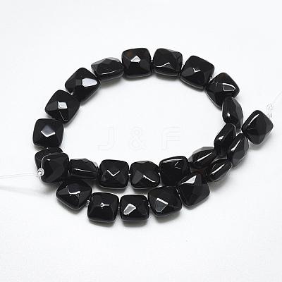 Dyed & Heated Natural Black Agate Beads Strands G-S357-D01-11-1