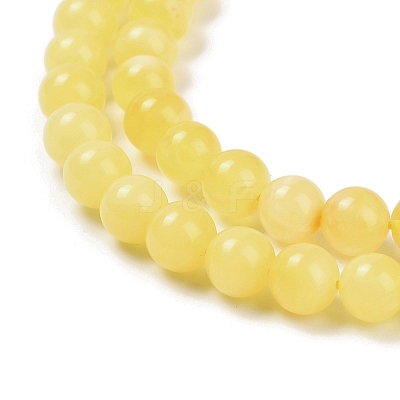 Natural Beeswax Beads Strands G-Z100-A01-6mm-1