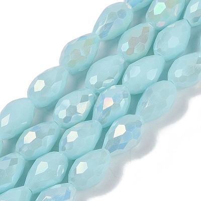 Opaque Solid Color Electroplate Glass Beads Strands EGLA-N013-P4mm-B11-1