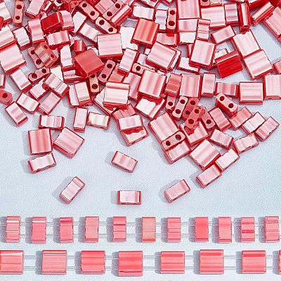 452Pcs 2 Style 2-Hole Opaque Glass Seed Beads SEED-NB0001-76-1