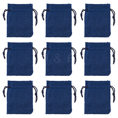 20Pcs Rectangle Polyester Imitation Burlap Packing Pouches Drawstring Bags ABAG-TA0001-95C-1