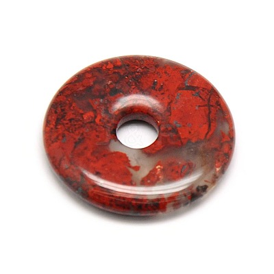 Donut/Pi Disc Natural Gemstone Pendants G-L234-40mm-03-1