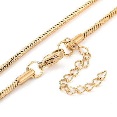 201 Stainless Steel Round Snake Chain Necklaces for Women NJEW-G140-06D-G-1-1