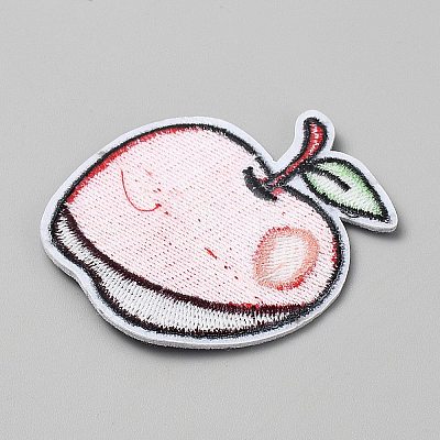 Apple Polyester Embroider Thread Iron on/Sew On Patches PATC-WH0023-62-1