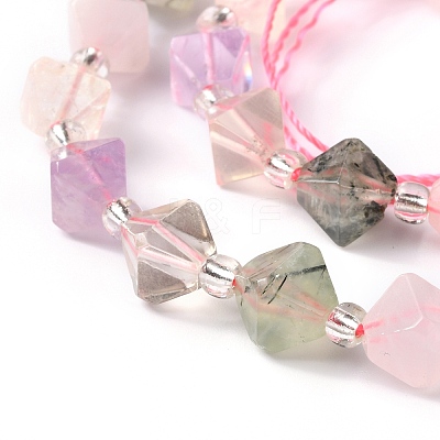 Natural Amethyst & Citrine & Rose Quartz & Prehnite & Quartz Crystal Beads Strands G-J390-A04-1