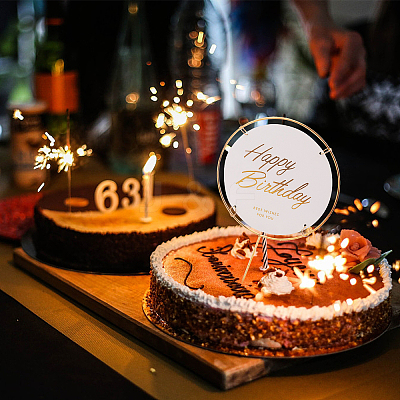 Iron Birthday Cake Decoration AJEW-FG0001-34-1