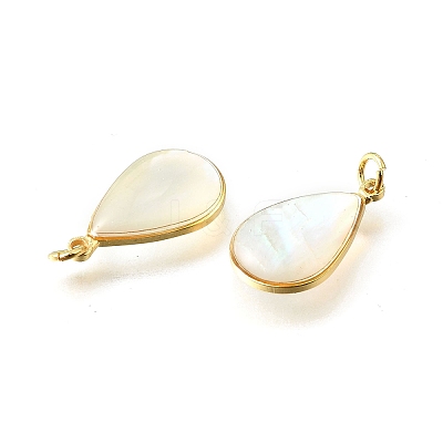 Natural White Shell & Epoxy Resin Pendants KK-E794-02G-01-1