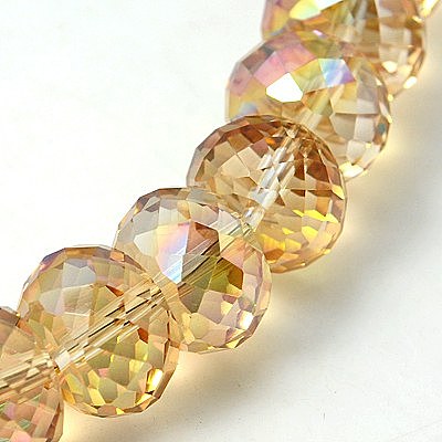 Electorplated Glass Beads X-EGLA-E005-12-1