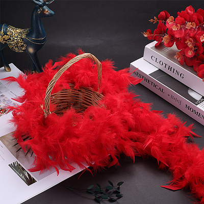 Turkey Feather Fluff Boa for Dancing DIY-WH0568-10C-1