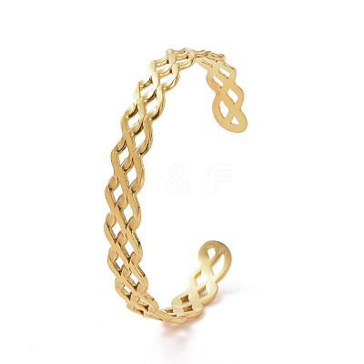304 Stainless Steel Cuff Bangles BJEW-M234-01G-1