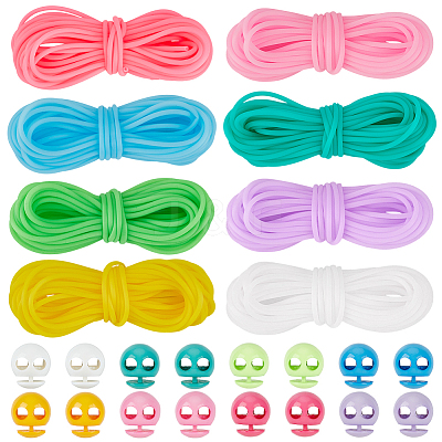 32Pcs 8 Colors Plastic Cord Locks FIND-BC0014-47-1