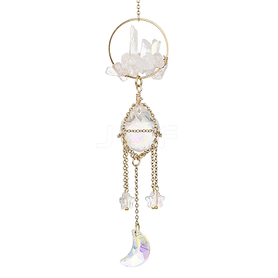 Stainless Steel Cable Chains Pouch Teardrop Pendant Decorations HJEW-JM01578-1