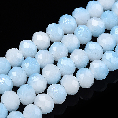 Two-Tone Imitation Jade Glass Beads Strands GLAA-T033-01B-06-1