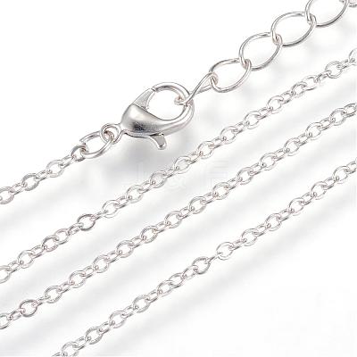 Iron Cable Chains Necklace Making MAK-R016-50cm-P-1