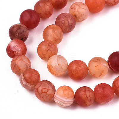 2 Strands Natural Crackle Agate Beads Strands G-HY0001-27-1